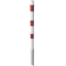 Barrier posts | Steel tube  60 x 2,5 mm | removable | without locking mechanism | hot-dip galvanized and white coated withthree red reflecting stripes | with 1 eyelet